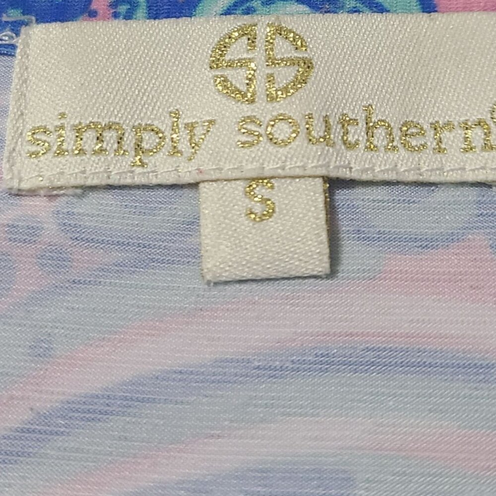 Simply Southern Pink and Blue SWIRLY Top Seashells Beach Small - Picture 5 of 16